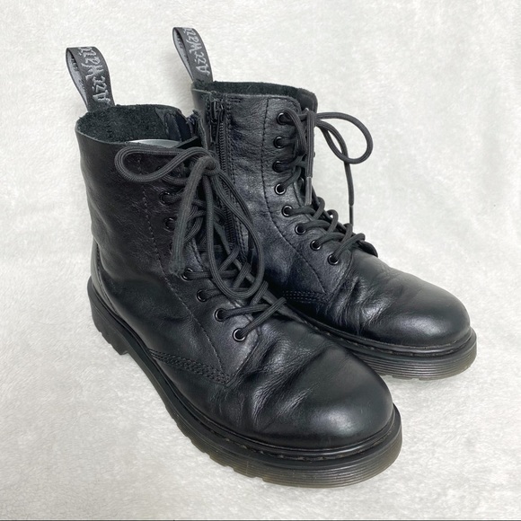Doc Martens pascal mono black leather boots size 5
